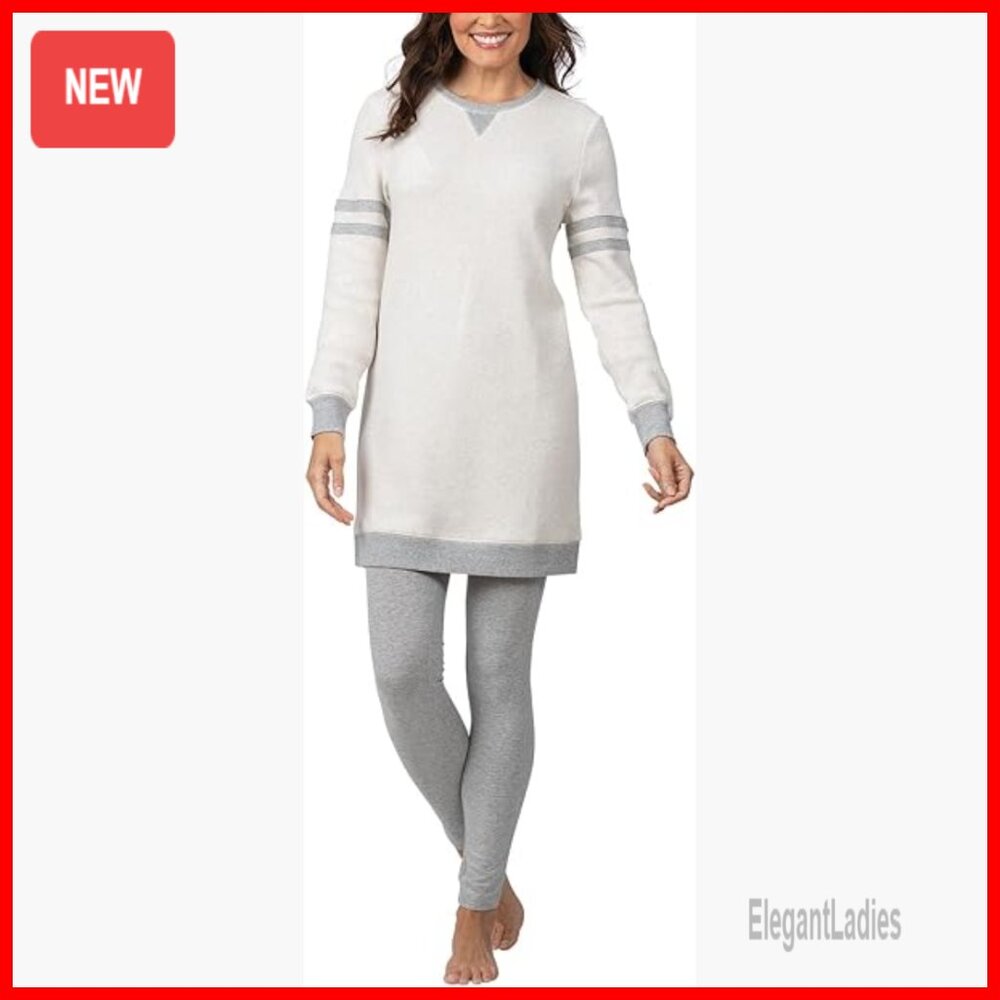 Fleece Pajama Set Women's Roomy Fit Soft Athletic Style Lounge Wear